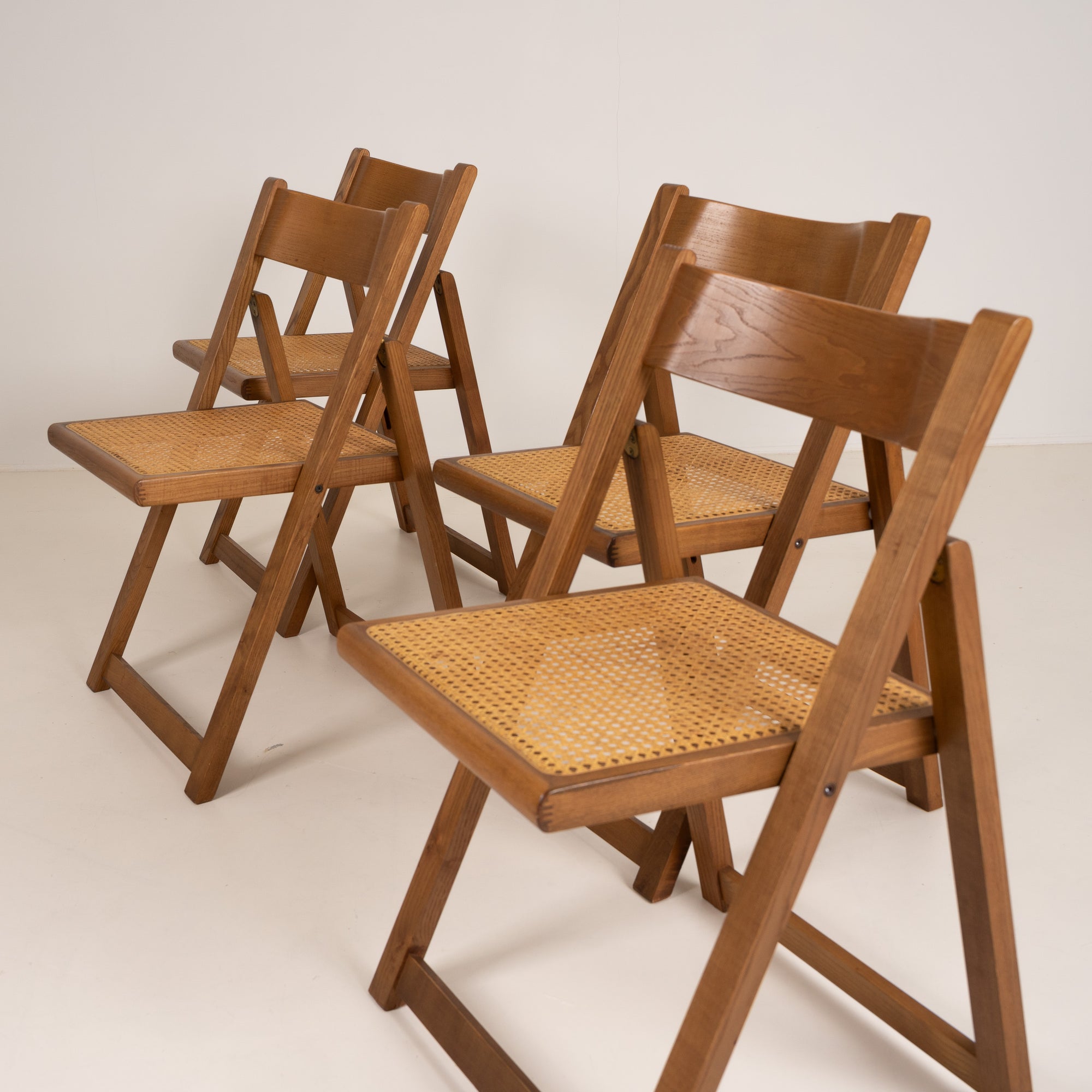 Set of Four Folding Dining Chairs,