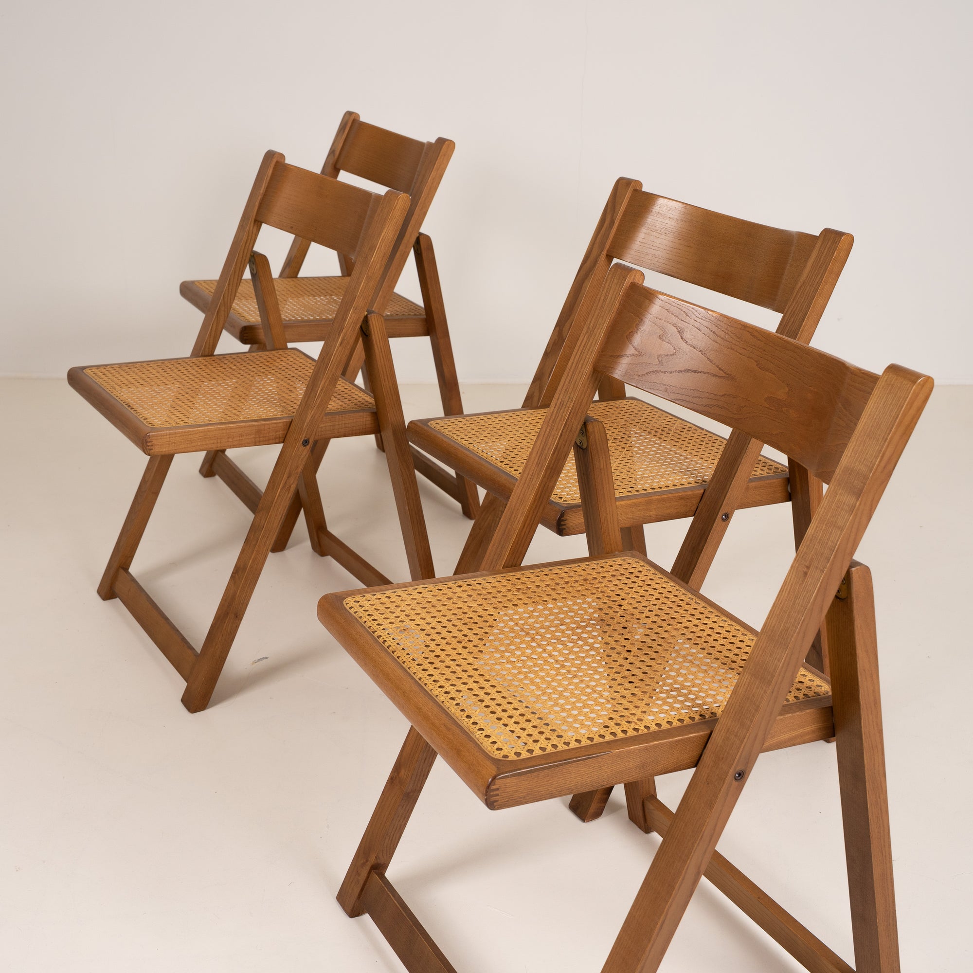 Set of Four Folding Dining Chairs,