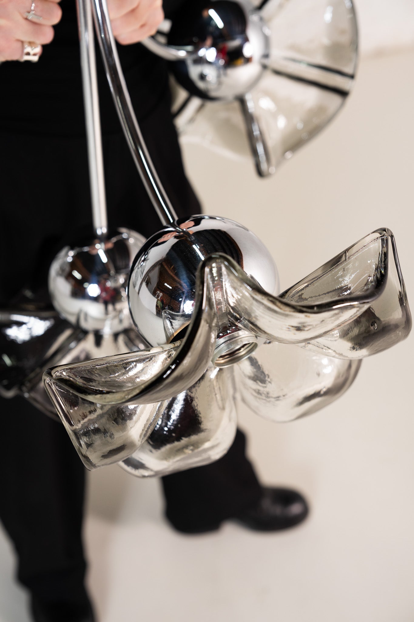 SILVER & GLASS TRIPLET HANGLAMP