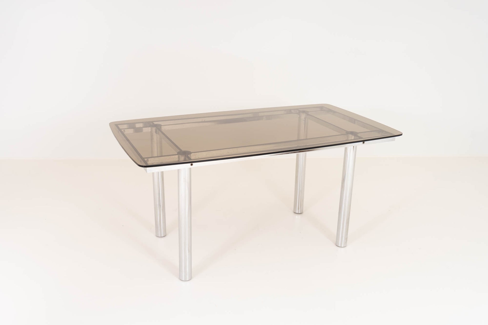 1970s Smoked Glass Dining Table