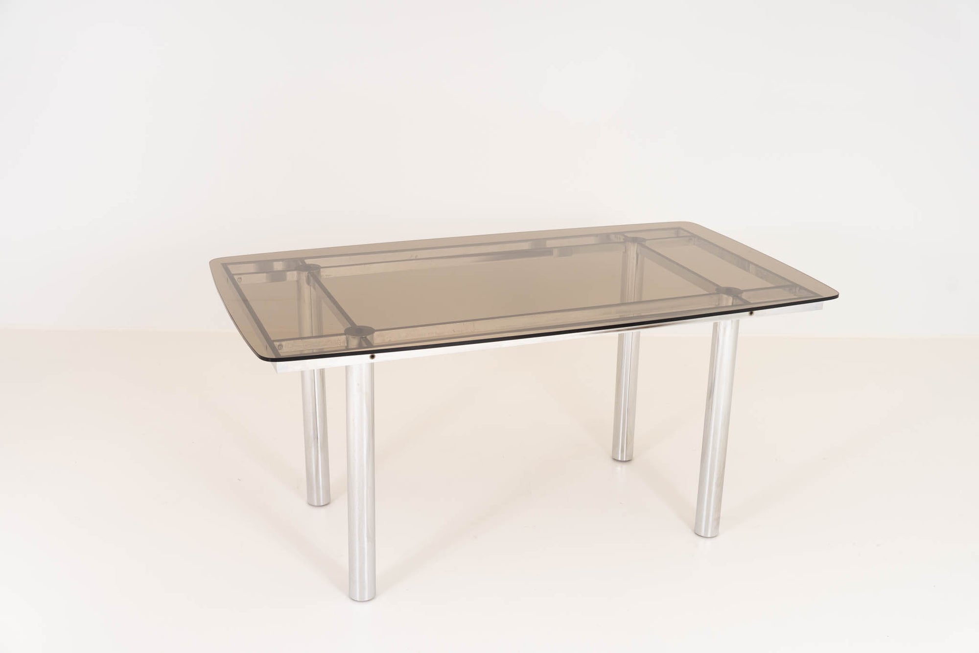1970s Smoked Glass Dining Table