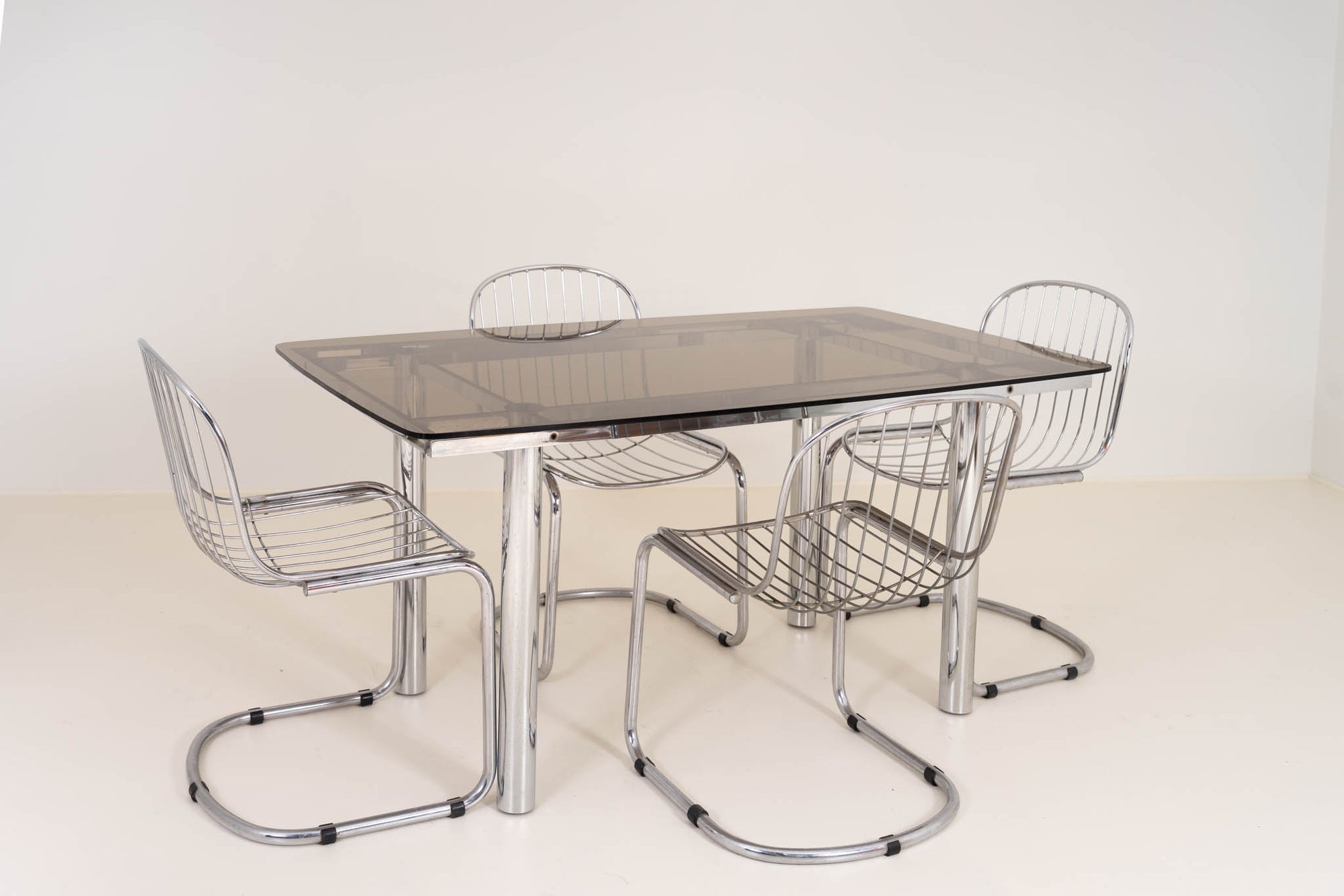 1970s Smoked Glass Dining Table