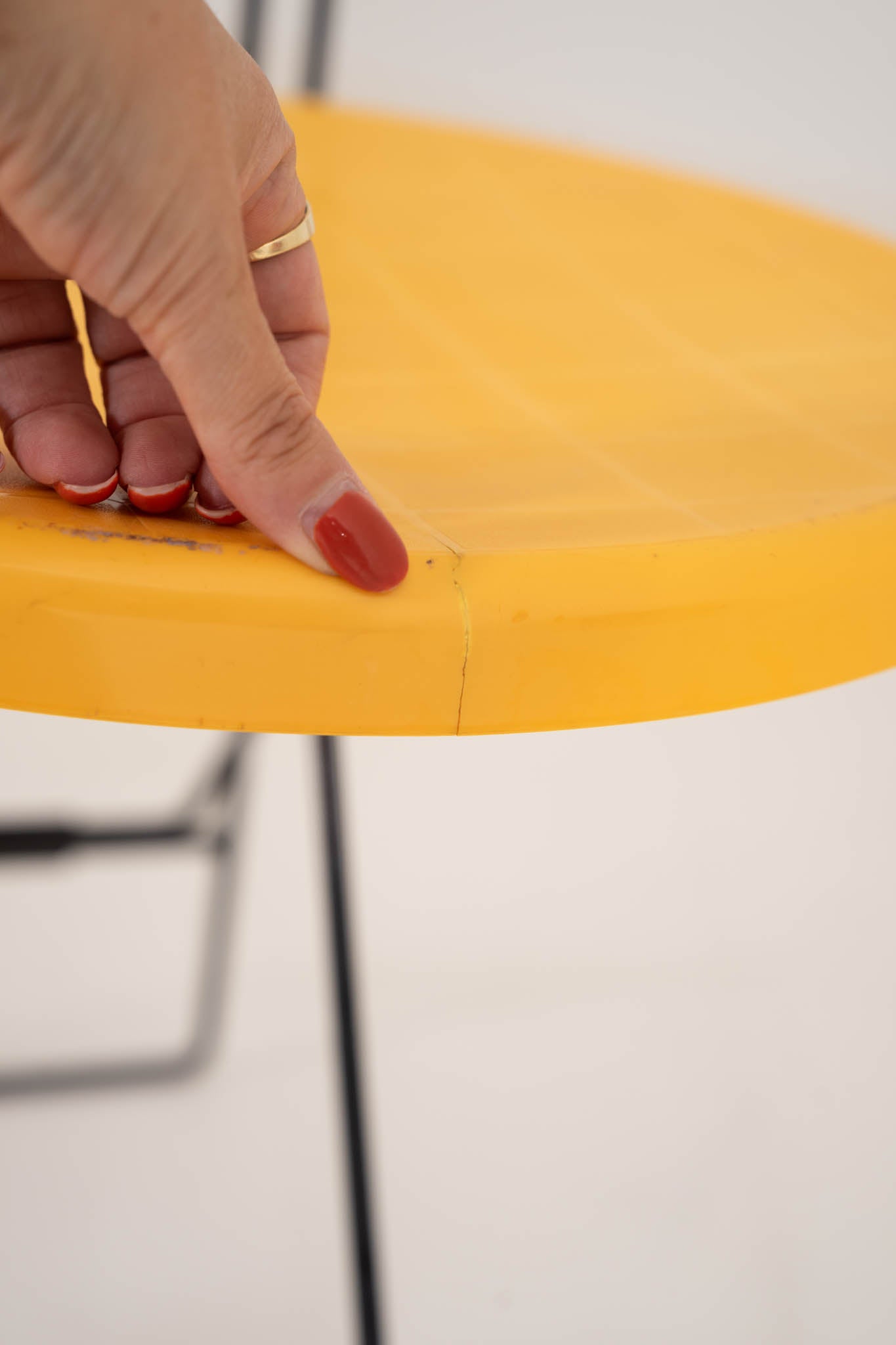 Cricket Chair by Andries Van Onck – Dark Yellow (small crack in the seat )