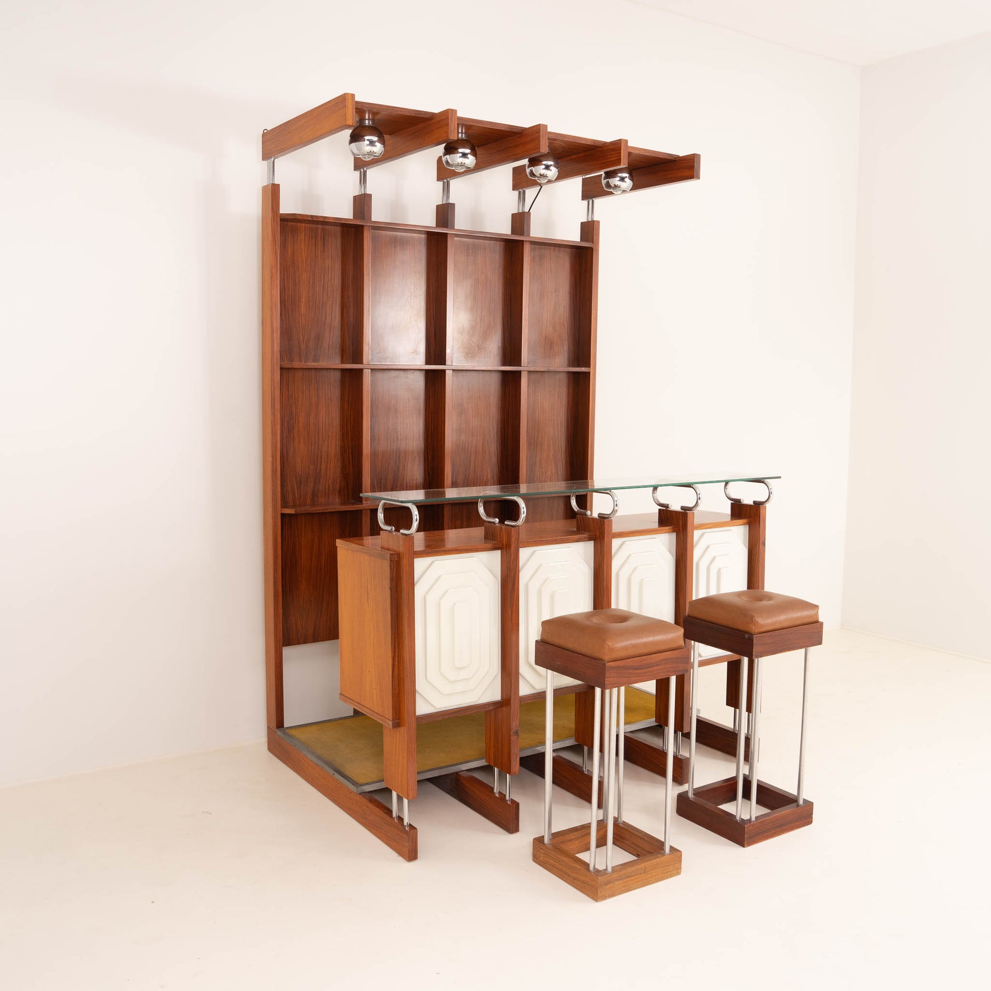 Rare Italian Bar Unit with Stools