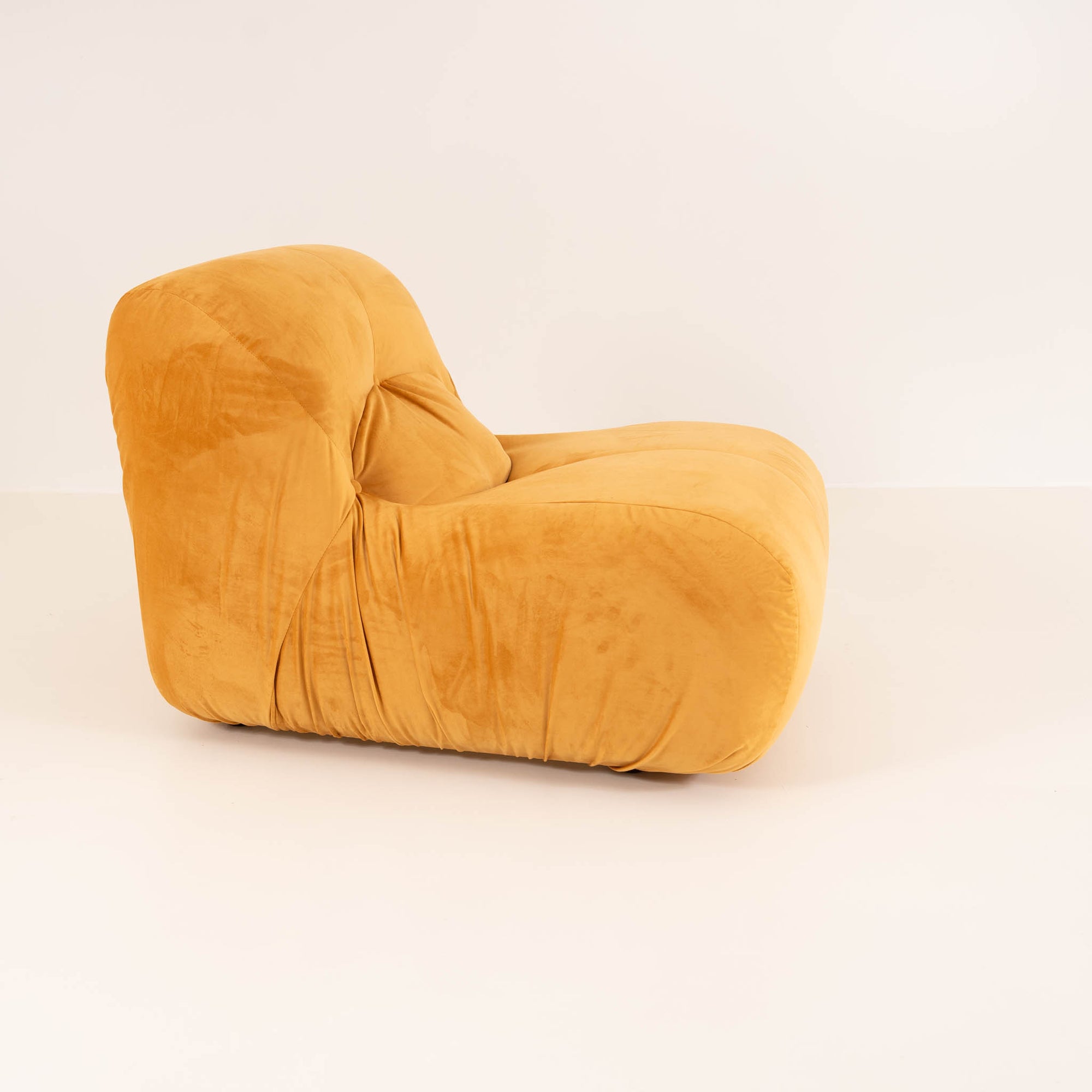 LOUNGE CHAIR NEWLY REUPHOLSTERED IN VELVETY FABRIC