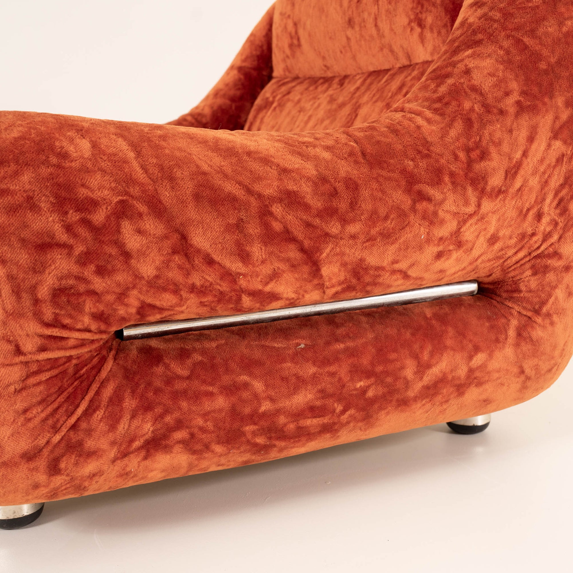 1970s ITALIAN VELVET ARMCHAIR