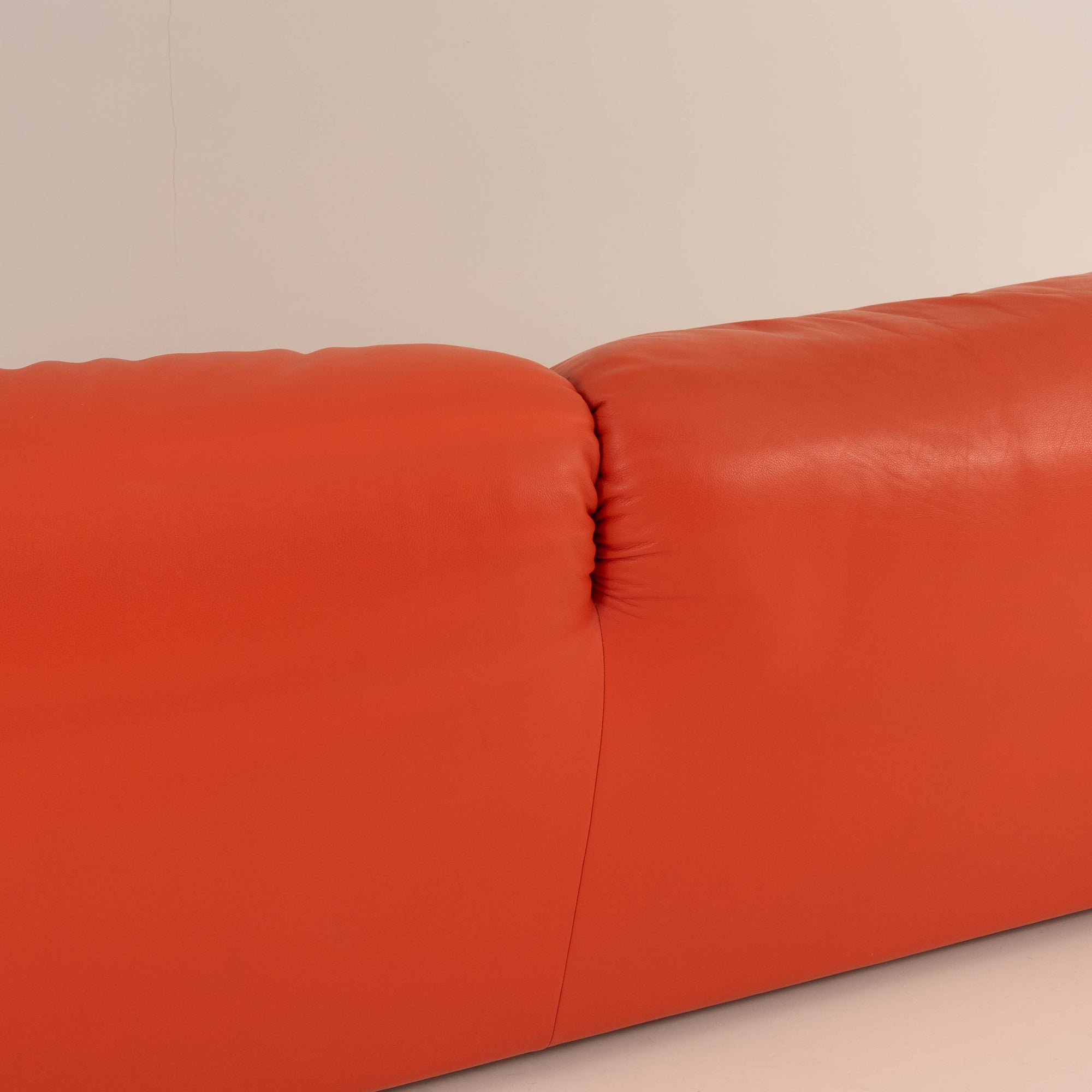 Cassina Maralunga 2-Seater Sofa by Vico Magistretti – Orange Leather