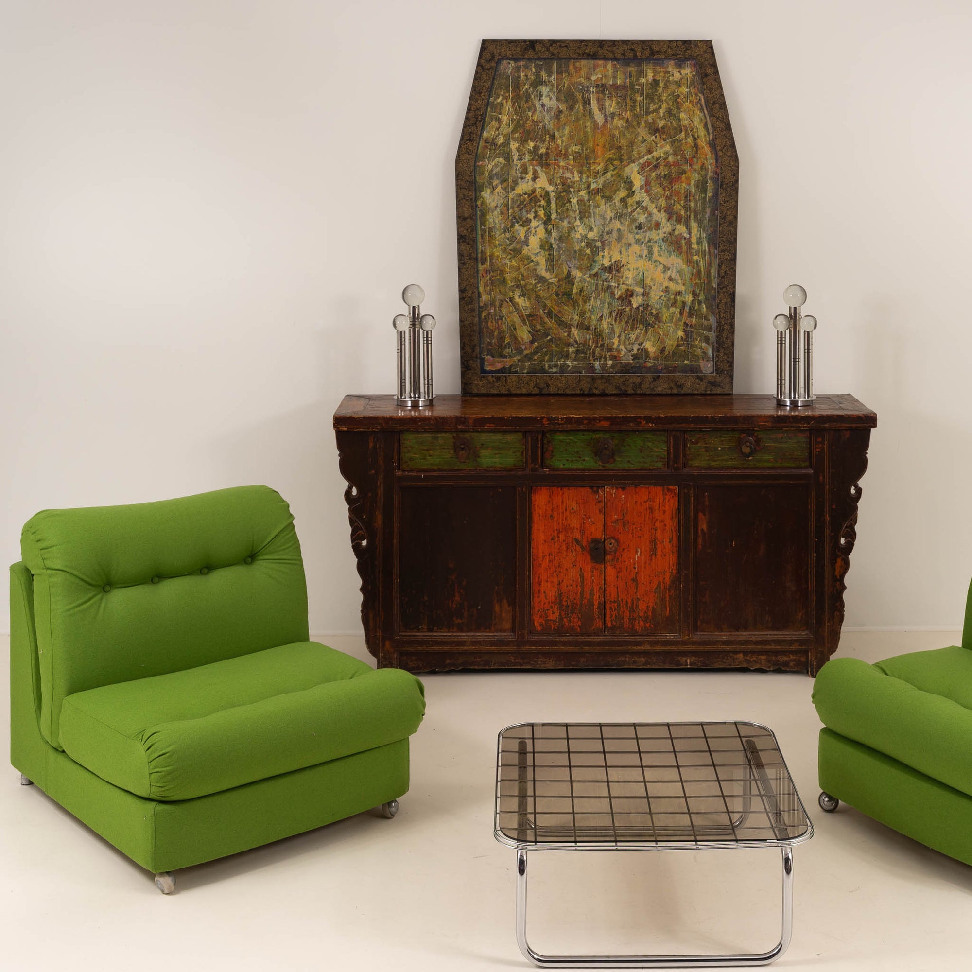 Vintage Indian Sideboard – Hand-Painted with Original Patina