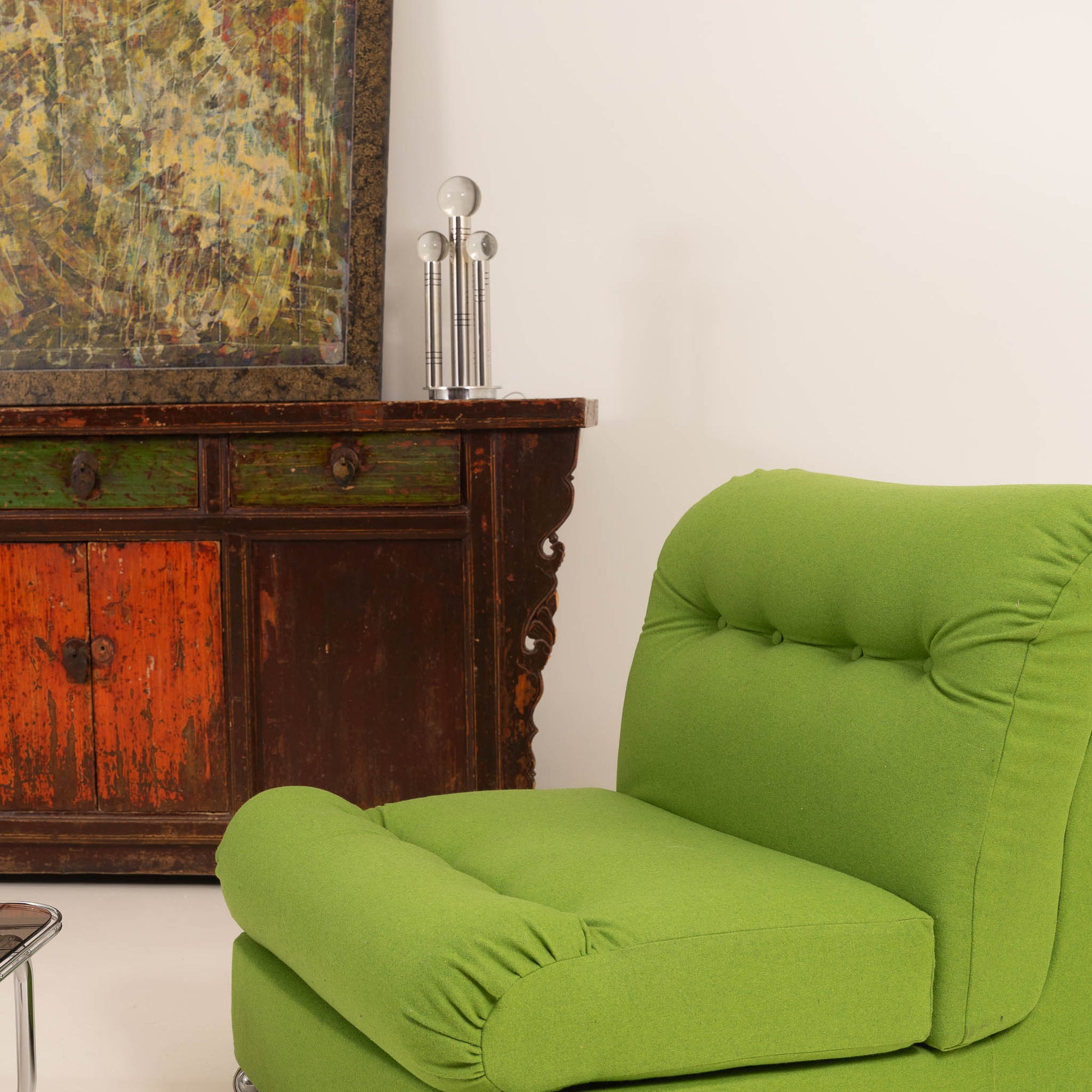 Vintage Low Lounge Chair – Reupholstered