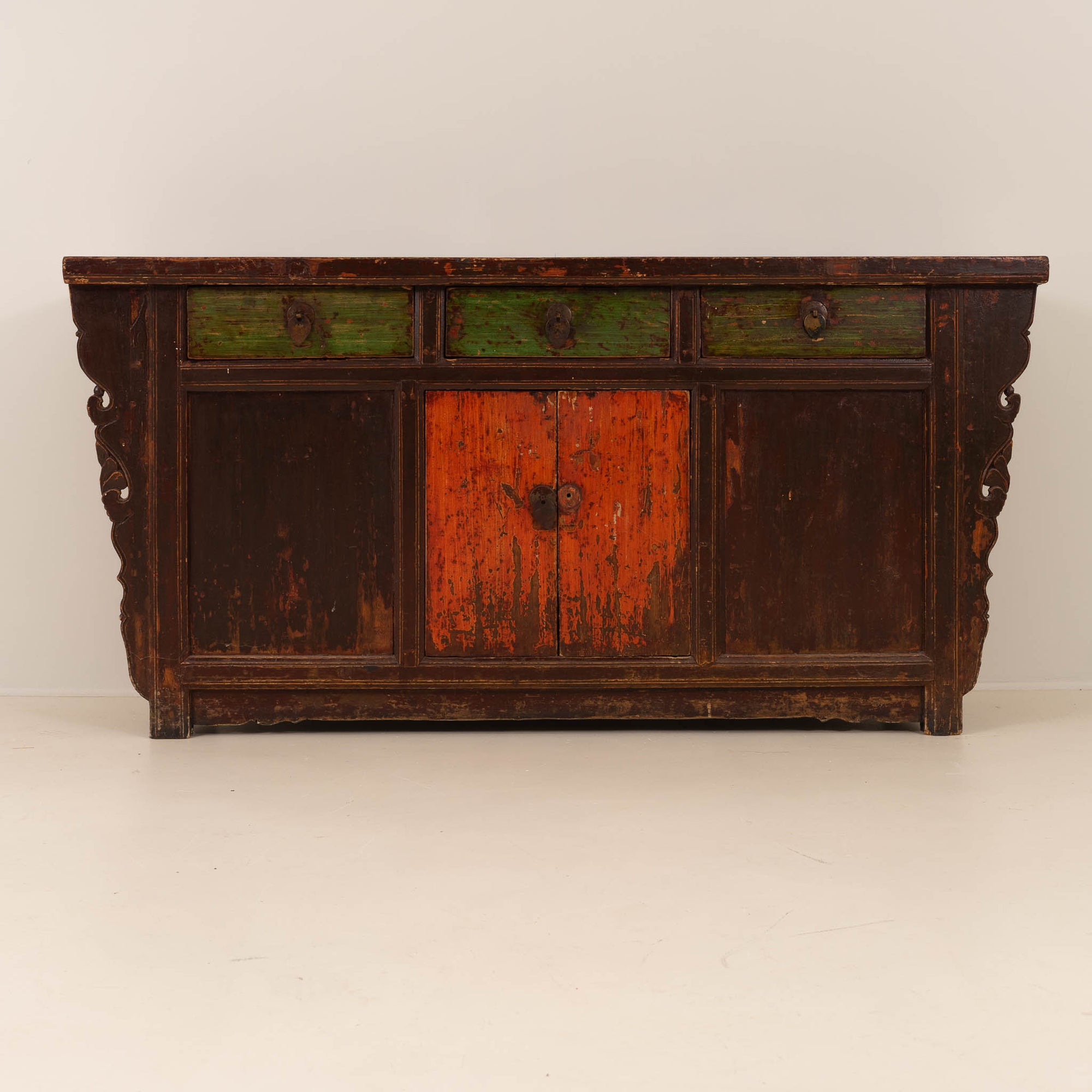 Vintage Indian Sideboard – Hand-Painted with Original Patina