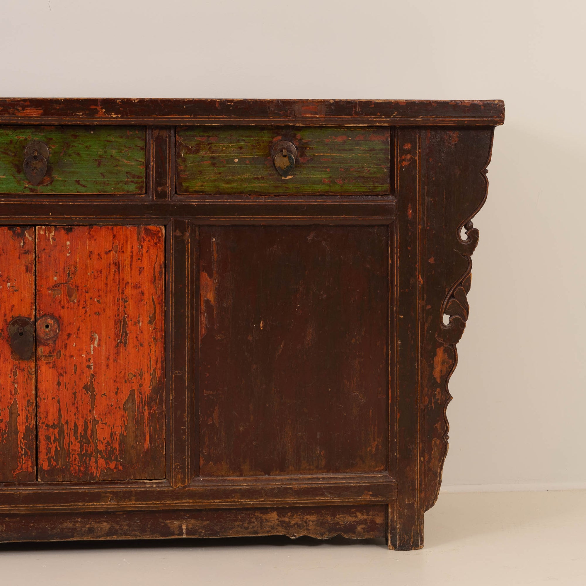 Vintage Indian Sideboard – Hand-Painted with Original Patina