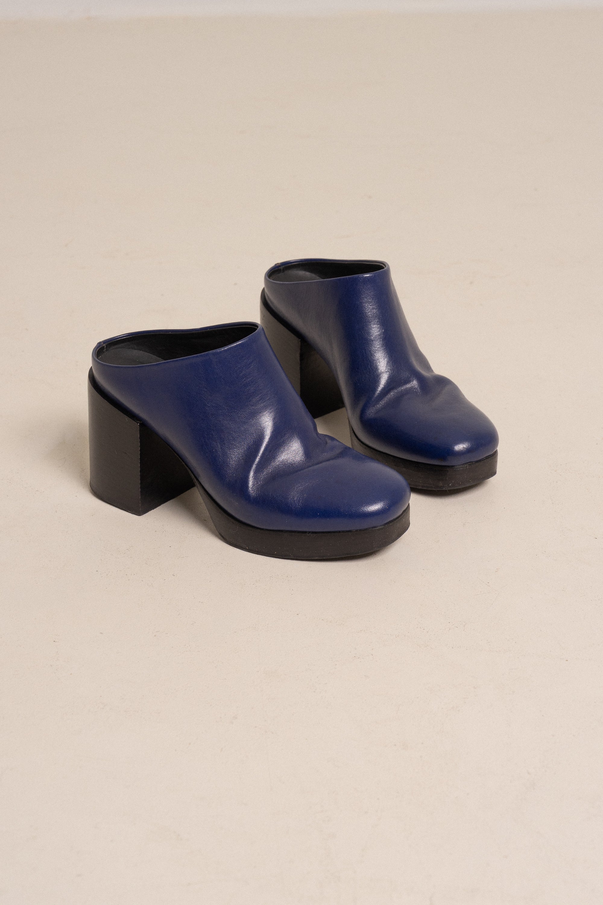 A.F. Vandevorst Leather Platform Mules — Size 37