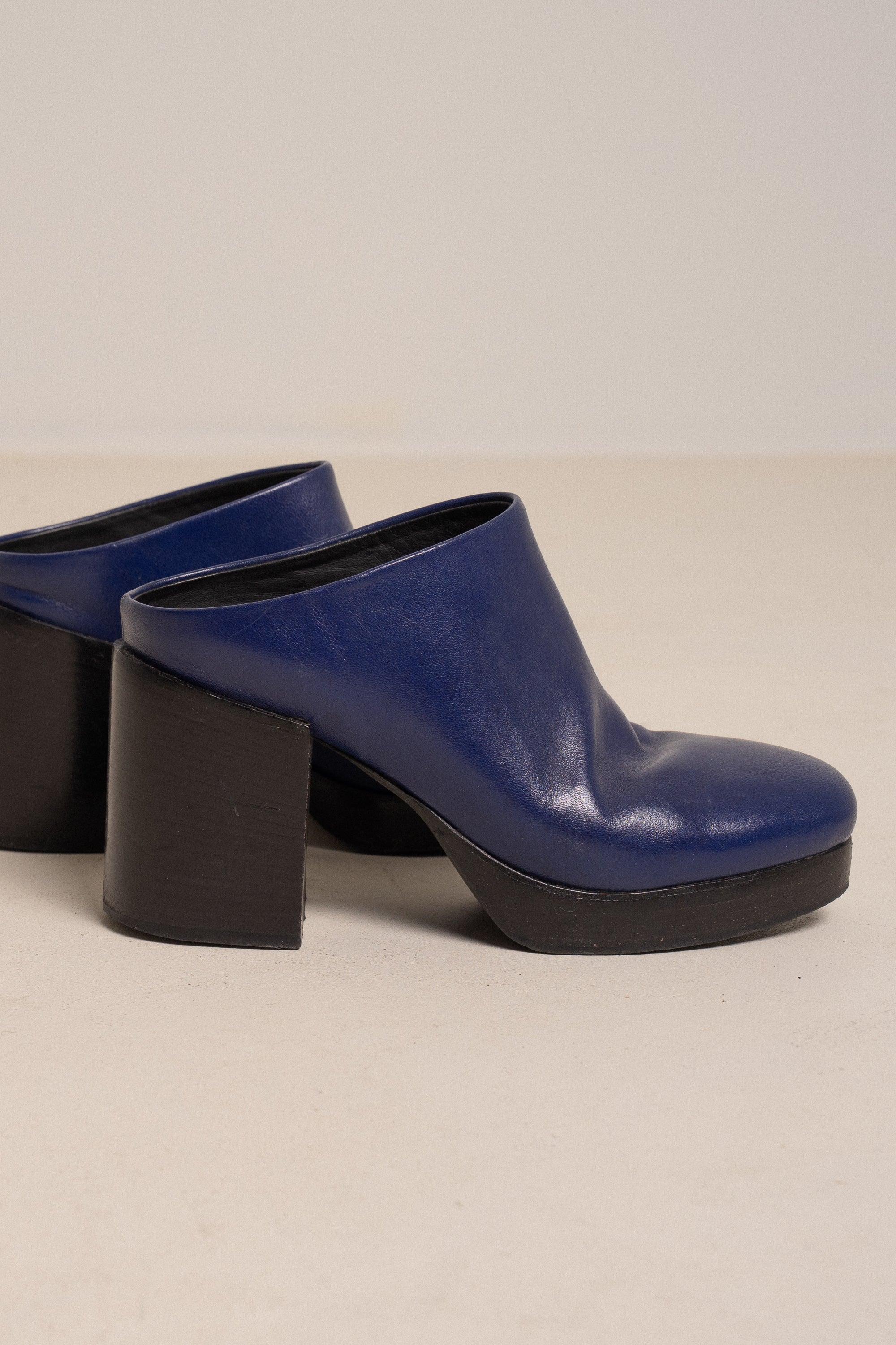 A.F. Vandevorst Leather Platform Mules — Size 37