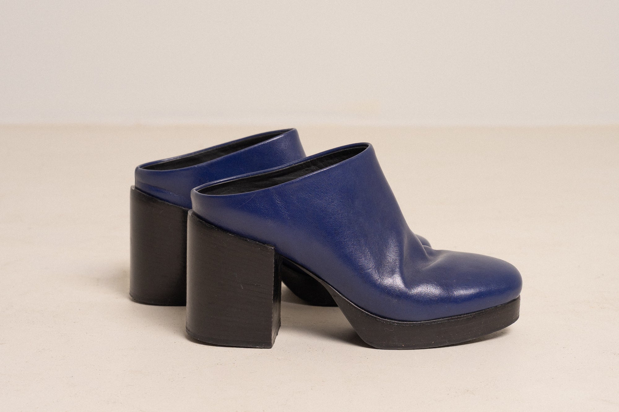 A.F. Vandevorst Leather Platform Mules — Size 37