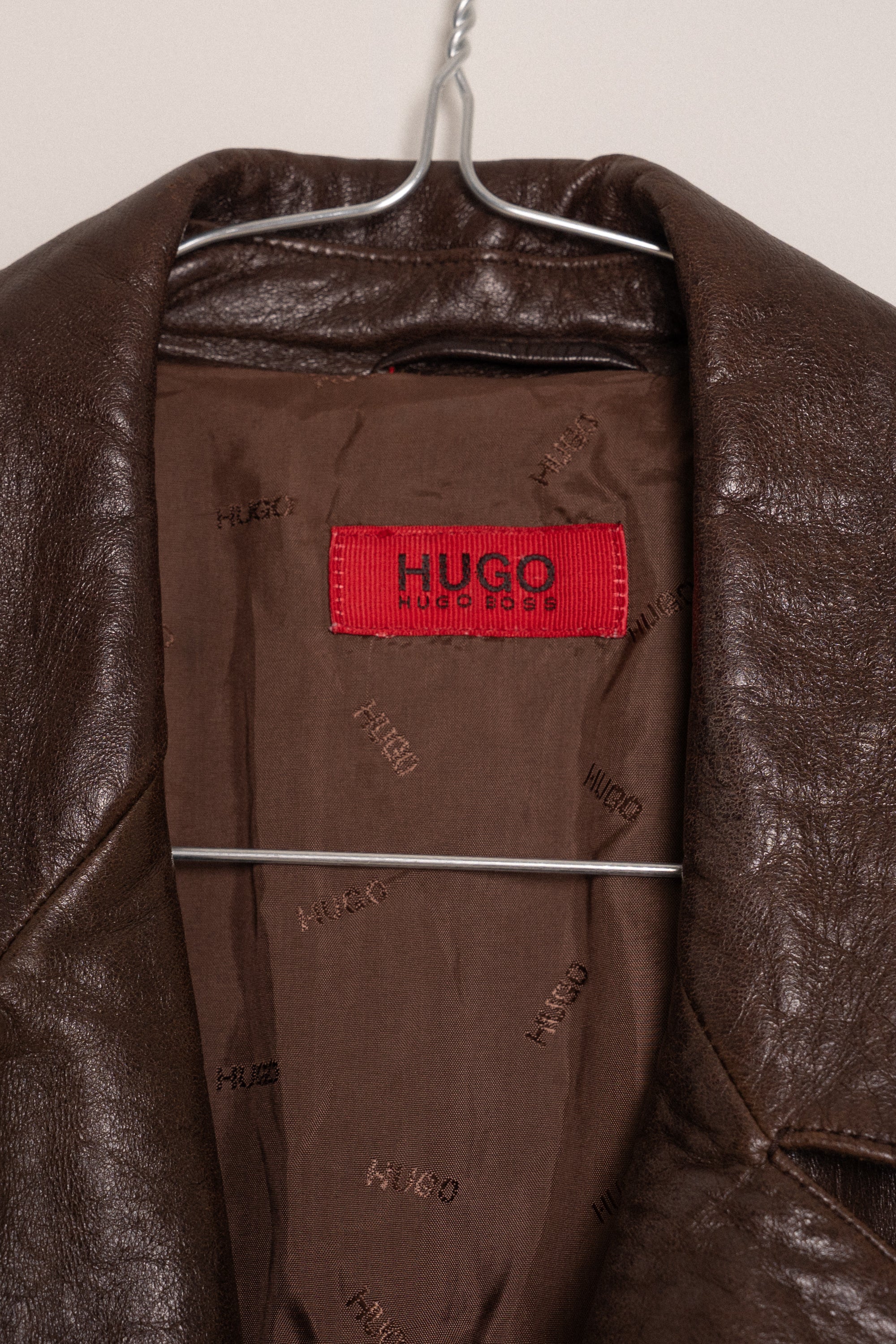HUGO Leather Coat size 38